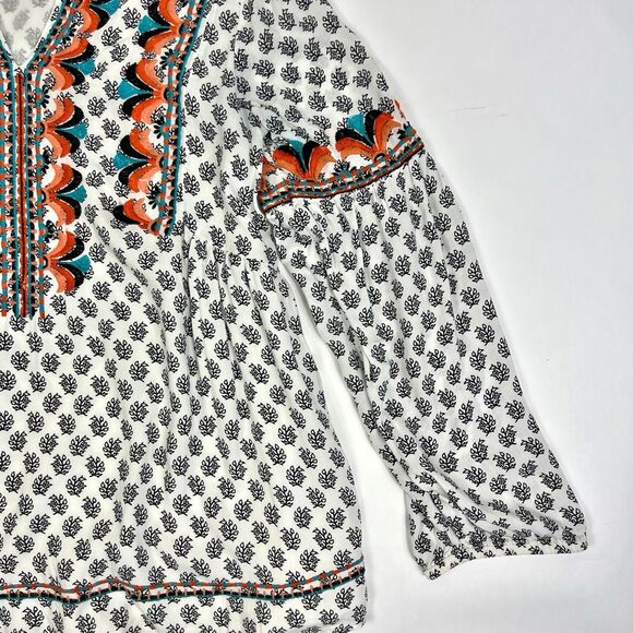 Sundance Adelle Floral Embroidered Long Sleeve V-Neck Boho Peasant Top Small - Picture 5 of 12
